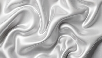Obraz premium Textured metallic silver fabric draped gracefully, elegance and beauty