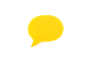 A compact yellow speech bubble symbol, perfect for social media, branding, and creative designs isolated on white background. Generative AI