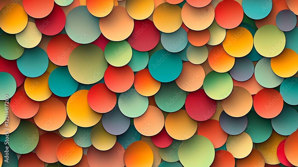 Poster vector seamless pattern of repeating circles. may be used as packing