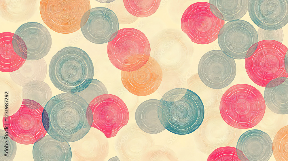 Poster vector seamless pattern of repeating circles. may be used as packing