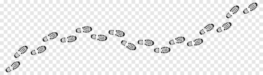 Step footprints paths. footstep prints and shoe steps . shoe tread footprints vector illustration isolated on white background.