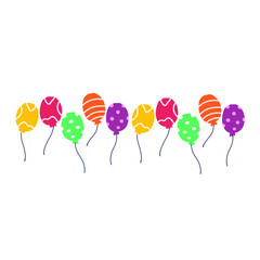 Cartoon colorful balloons for decoration, birthday party decoration