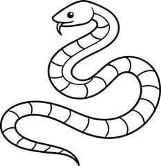 Coloring page with Rattlesnake line art vector set illustration