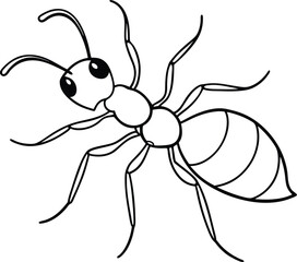 Coloring page with useful for kids Ant animal line art illustration
