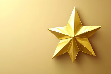 Golden star award on gold background; success, achievement concept; website banner