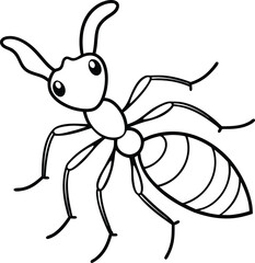 Coloring page with useful for kids Ant animal line art illustration