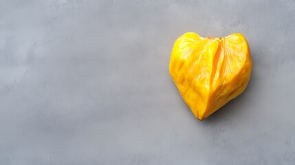 Ripe Yellow Heart Shaped Fruit on Gray Textured Background