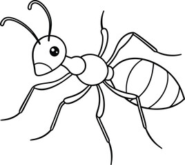 Coloring page with useful for kids Ant animal line art illustration