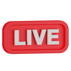 Realistic 3D Live Broadcast Button