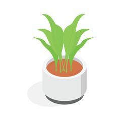 A vibrant, stylized illustration of a potted plant