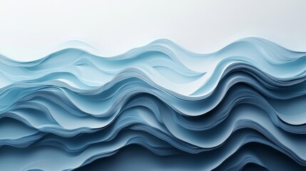 Fototapeta premium Abstract minimalist waves, dynamic design, 3d render, Generative AI