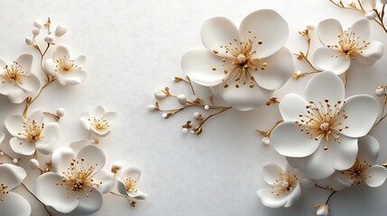 Elegant White and Gold Paper Flower Arrangement
