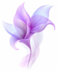 Lavender abstract flower, delicate petals, white background, design element, perfect for websites or greeting cards