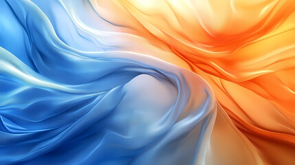 Obraz premium Flowing art of blue and orange silk