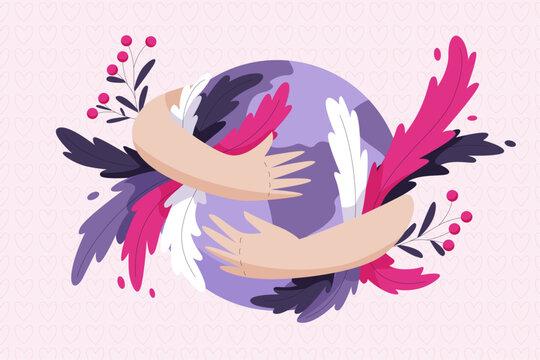 Spring planet love illustration