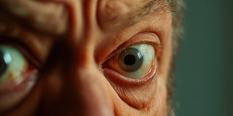 Obraz premium Close-up Photograph of a Human Eye and Surrounding Facial Features