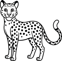 Coloring pages animals cute Cheetah silhouette illustration
