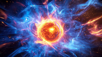 Obraz premium A breakthrough in nuclear fusion sustains stable plasma for an extended period, marking a significant advancement in scientific and technological progress.
