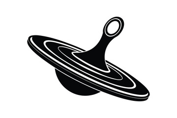 A spinning toy vector art silhouette illustration.eps