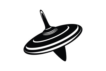 A spinning toy with a rounded body vector art silhouette illustration.eps