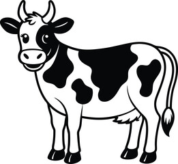 Coloring pages animals cute Cow silhouette illustration