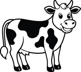 Coloring pages animals cute Cow silhouette illustration
