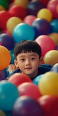 Obraz premium Person Surrounded by Colorful Balloons