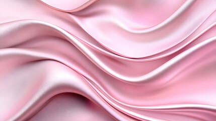 Obraz premium Elegant folds of silk-like fabric swirl in a soft, flowing pattern of pink tones.