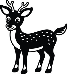 Coloring pages animals cute Deer line art illustration