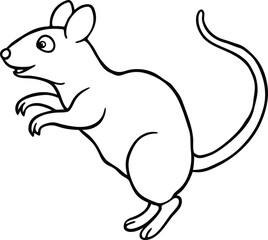 Fototapeta premium Coloring pages animals cute Rat line art vector illustration 
