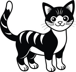 Coloring pages animals cute Cat silhouette illustration