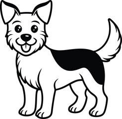  Coloring pages animals cute Dog line art illustration
