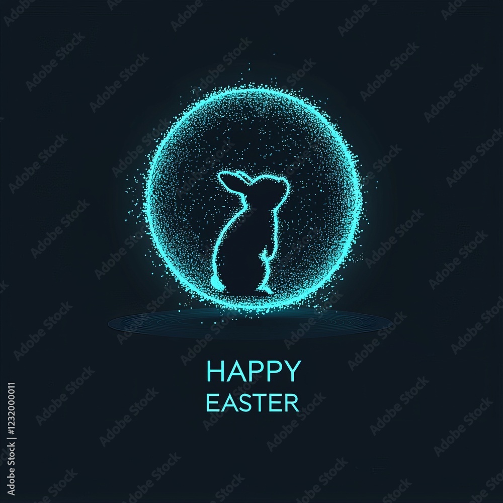 Poster happy easter. easter eggs create a background with lines and triangles