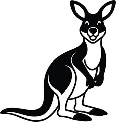  Coloring pages animals little cute Kangaroo little vector illustration