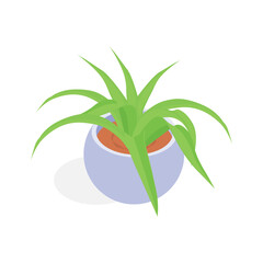 A vibrant, stylized illustration of a potted plant