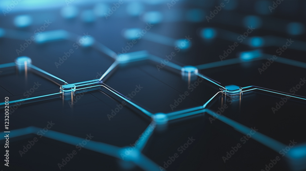Poster abstract technology network: a mesmerizing abstract digital network of interconnected nodes and line