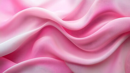 Obraz premium Pink silk fabric texture, soft waves, elegant drape, background for design