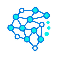 AI Neural Networks Diagram, Vector Graphic