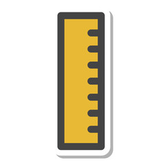 ステッカー学校道具関連の単品アイコン　定規