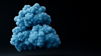 Abstract Blue Cloud on Black: A stunning, abstract depiction of a puffy, blue cloud floats against a deep black background. This photo evokes a sense of tranquility and wonder.