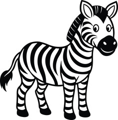 Coloring pages animals little cute Zebra little vector illustration