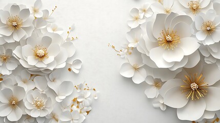 Elegant White and Gold Paper Flower Arrangement
