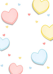 Pastel Candy Hearts Valentine on Transparent Background

