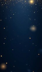 Fototapeta premium Gold glitter falling on dark blue background, ideal for festive designs