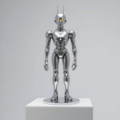 silver metal robot