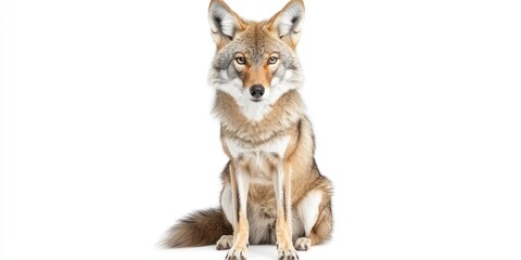 Fototapeta premium Wolf on White Surface