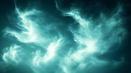 Obraz premium A peaceful afternoon sky with soft blue tones and delicate, wispy clouds.