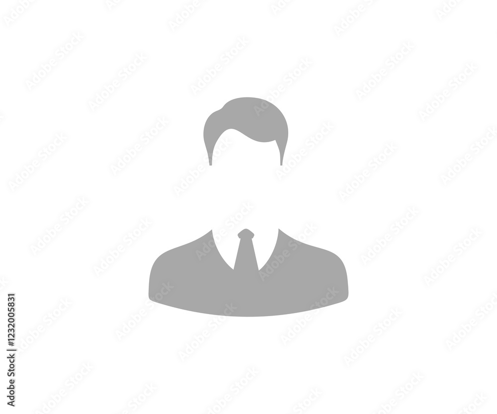 Poster user icon of in business suit. user icon. professional company person or worker symbol. anonymous pr