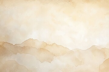 Abstract Beige Watercolor Mountain Landscape