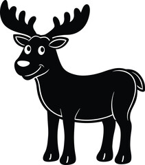 Coloring pages animals little cute Moose little vector illustration